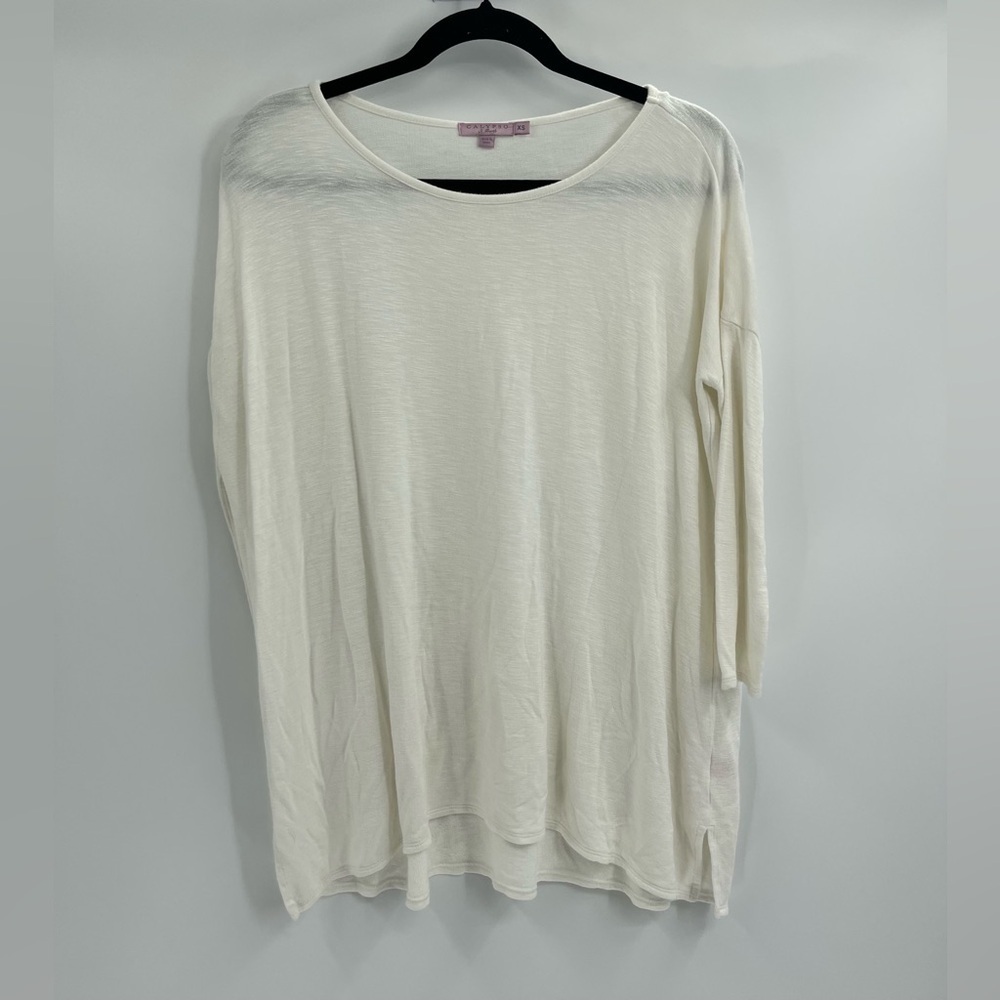 Women’s Calypso St. Barth White Viscose Tunic Blouse Top Size Xs